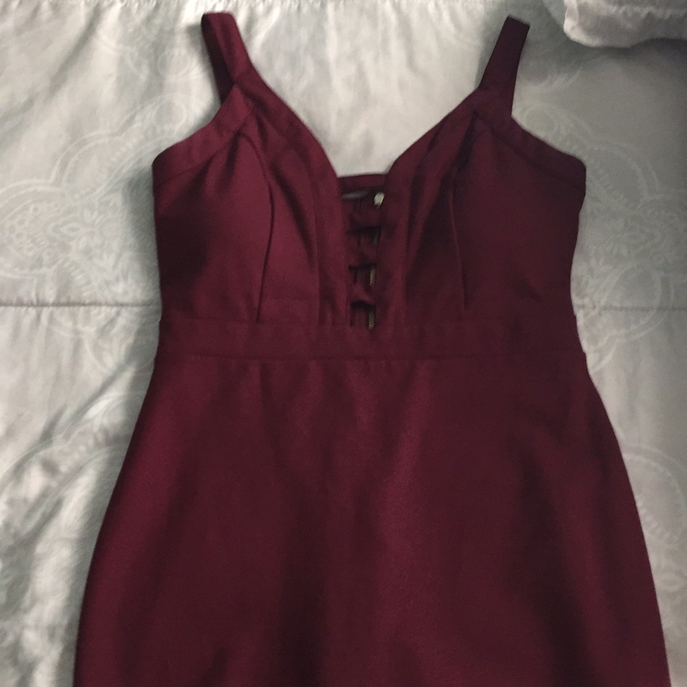 Maroon pencil dress